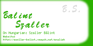balint szaller business card